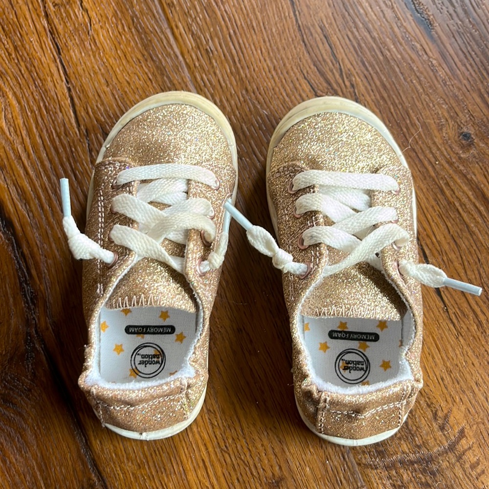 Gold glitter shoes